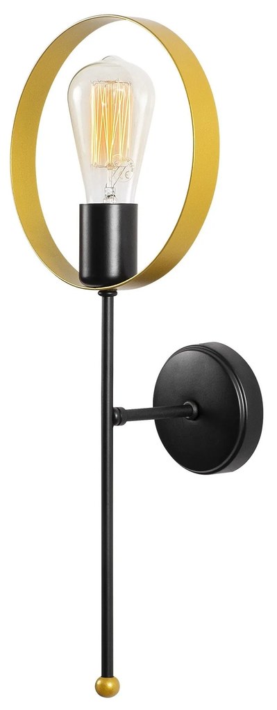 Aplique de Parede Halka – Dourado e Preto – 20 x 13 cm