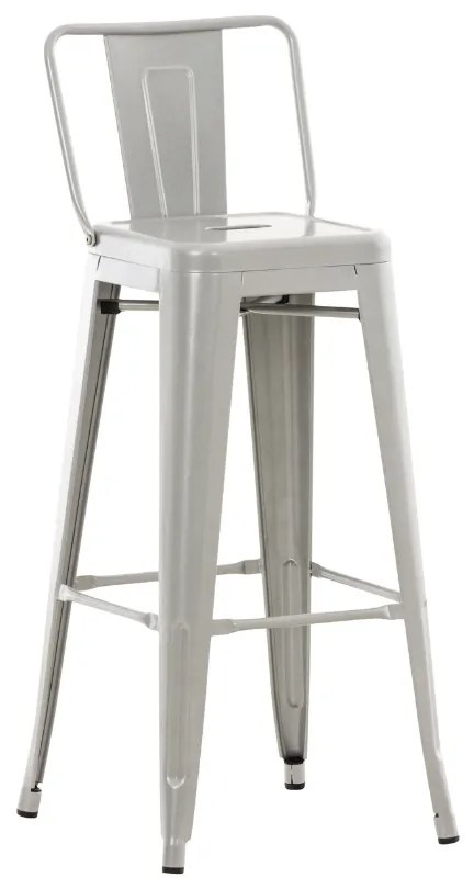 Banco de bar Mason em metal 44 x 96 x 43 cm Prateado