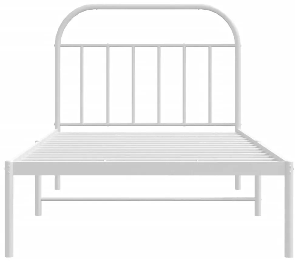 Estrutura de cama em metal com cabeceira 107x203 cm branco