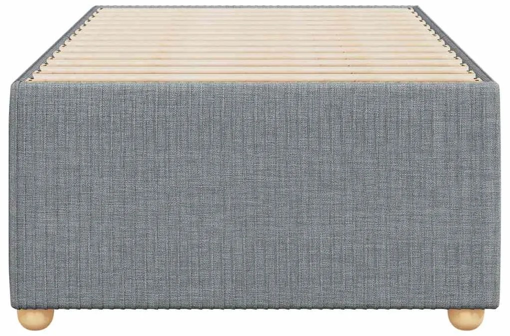 Estrutura de cama sem colchão 100x200 cm tecido cinzento-claro