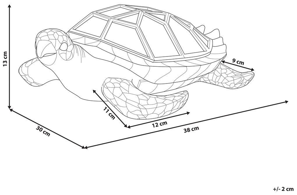 Estatueta decorativa prateada TORTOISE Beliani
