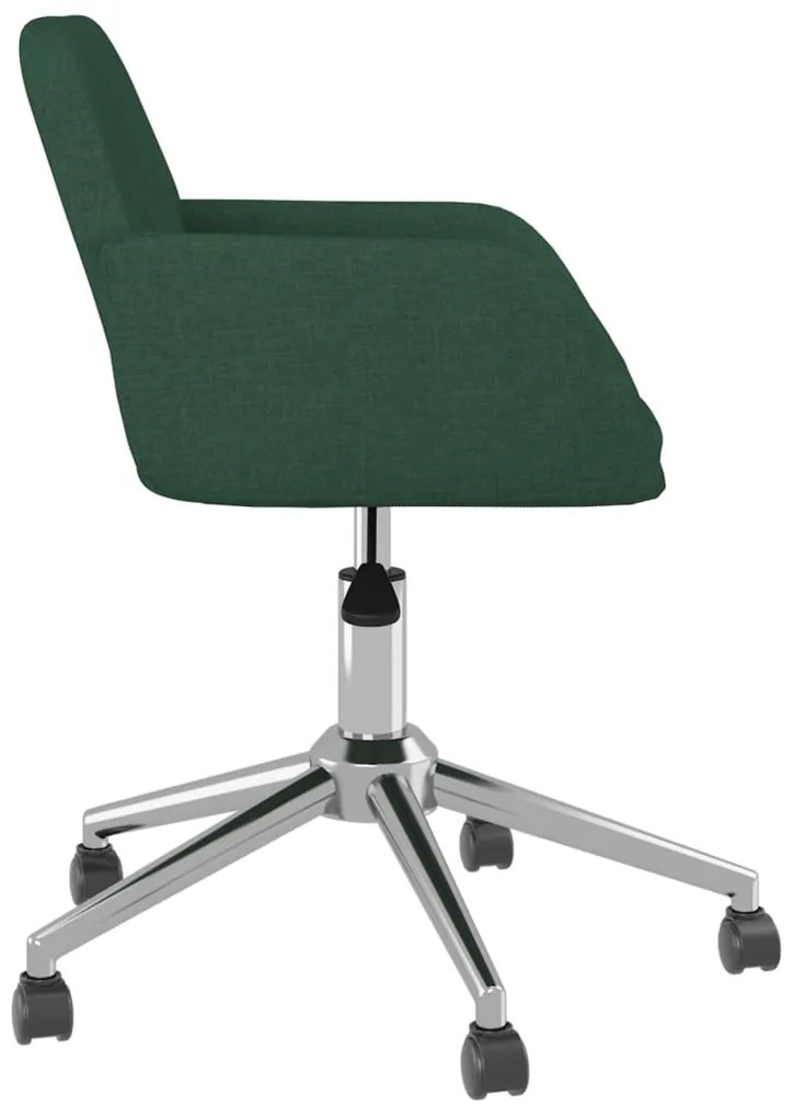 Cadeiras de jantar giratórias 2 pcs tecido verde-escuro