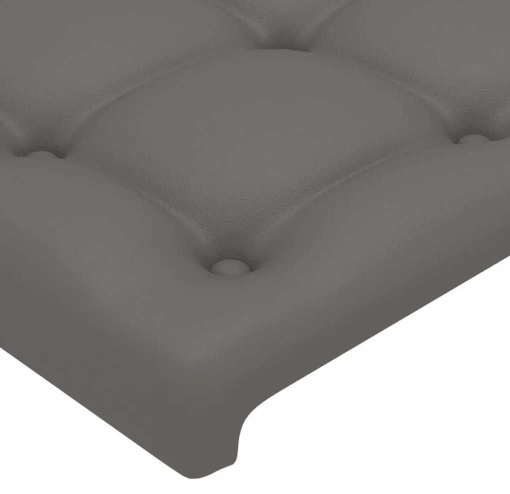 Cabeceira cama c/ abas couro artif. 183x16x118/128 cm cinzento