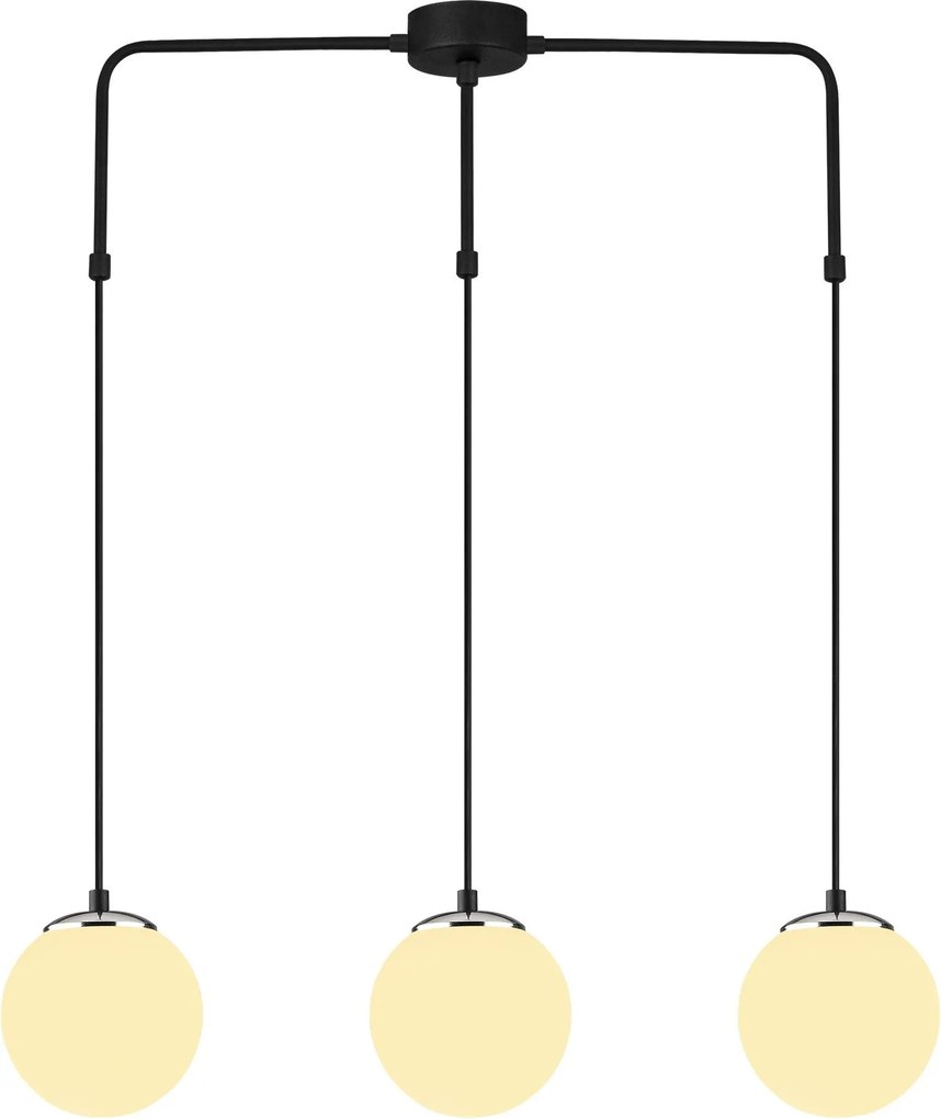Candeeiro de Teto Uzum – Preto/Branco – 80 x 15 cm
