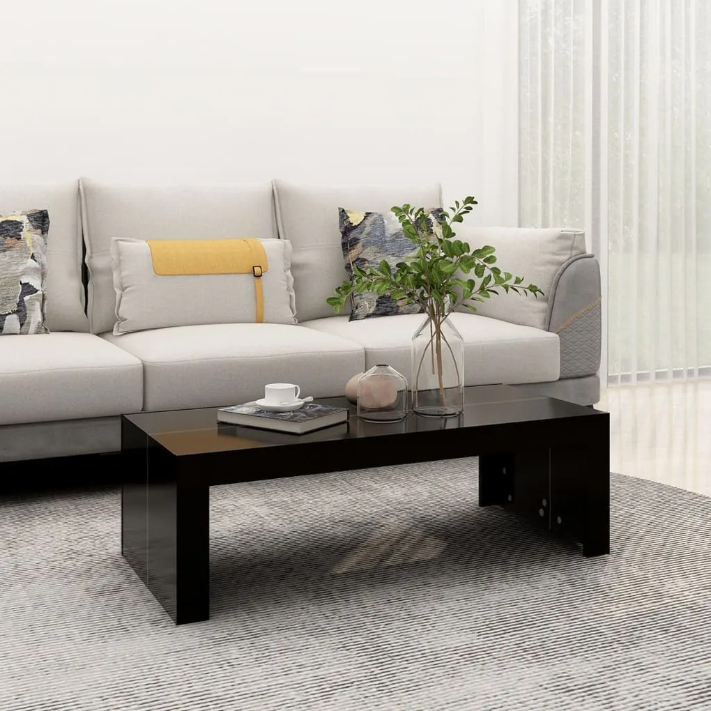 808559 vidaXL Mesa de centro 110x50x35 cm contraplacado preto