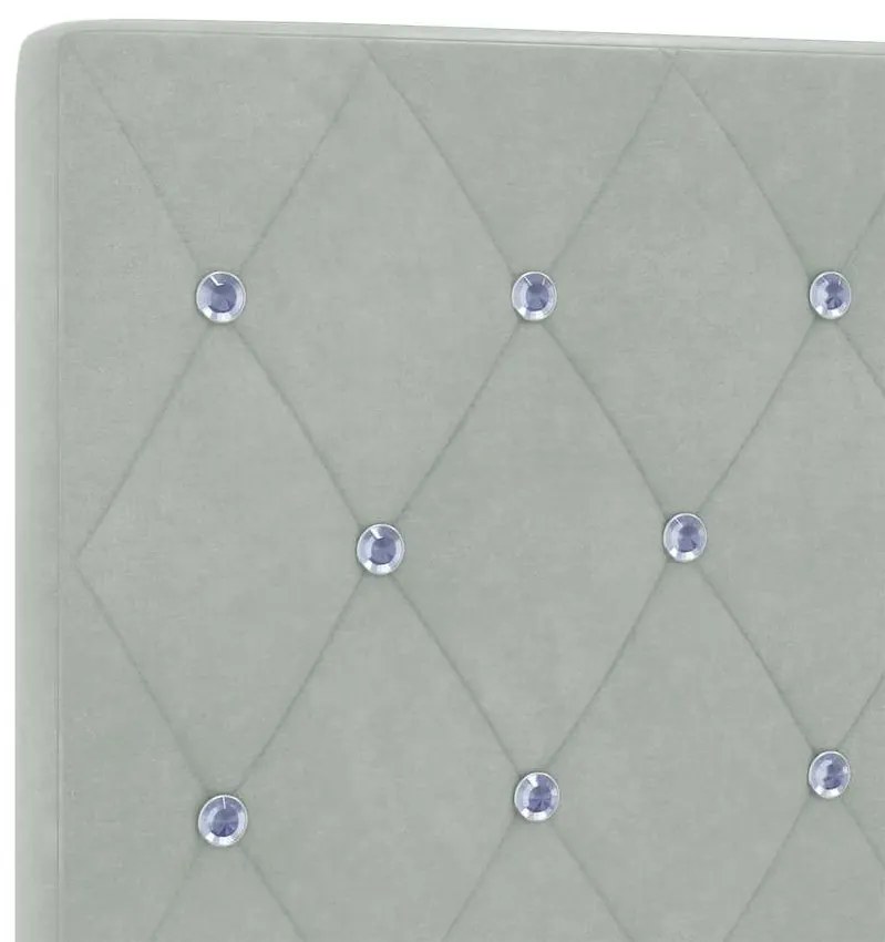 Cama vidaXL Cinza Claro 140x190 cm em Veludo