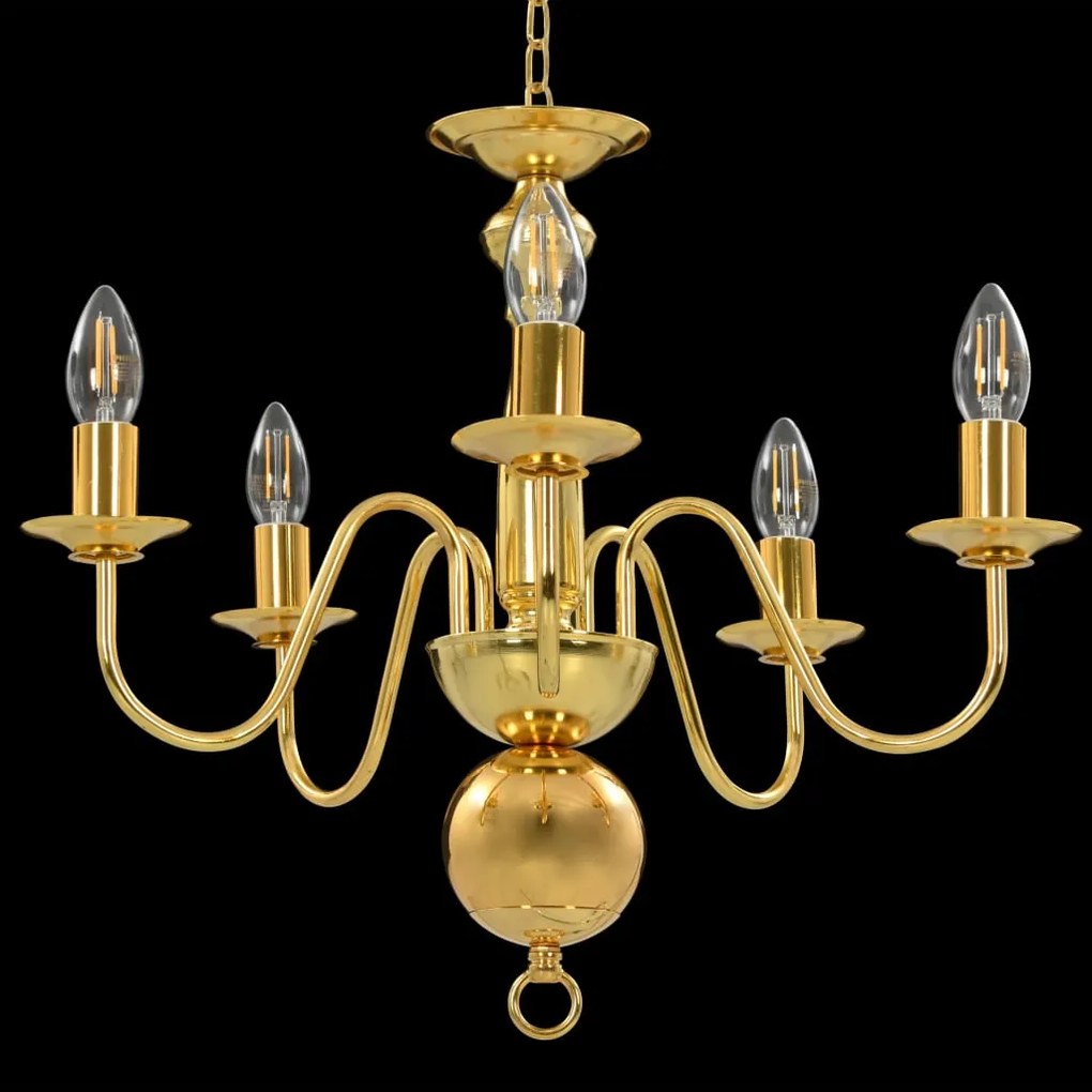 Lustre de 5 lâmpadas E14 dourado