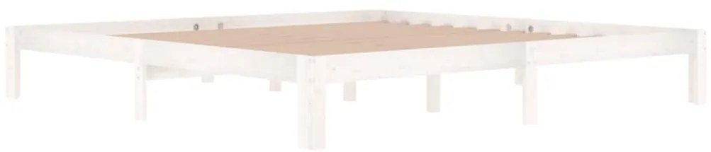 Estrutura de cama 200x200 cm pinho maciço branco