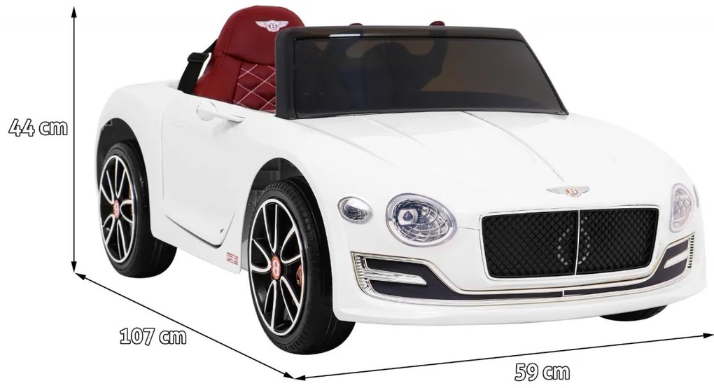 Carro elétrico para Crianças 12V Bentley EXP12 Rodas de EVA, Assento de couro Branco