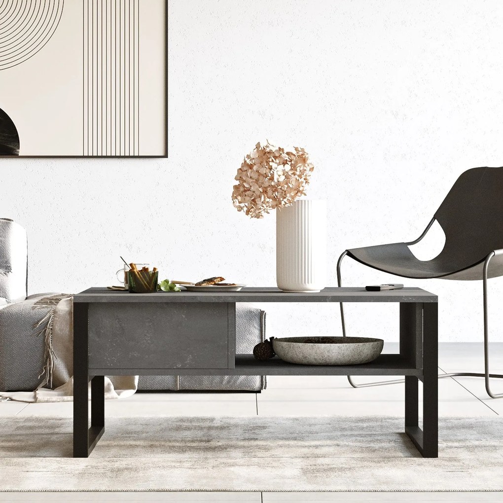 Mesa de Centro ML34 – Prateada – 100 cm x 44,4 cm x 59,7 cm