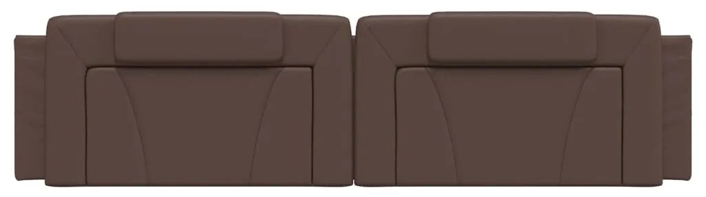Almofadão de cabeceira 200 cm couro artificial castanho