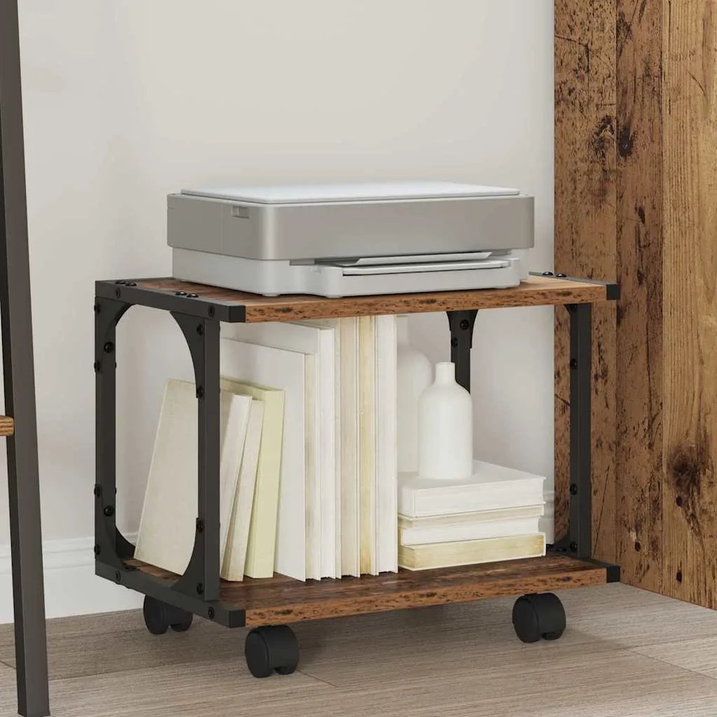 vidaXL Suporte para Impressora Madeira Antiga 41 x 28 x 33,5 cm