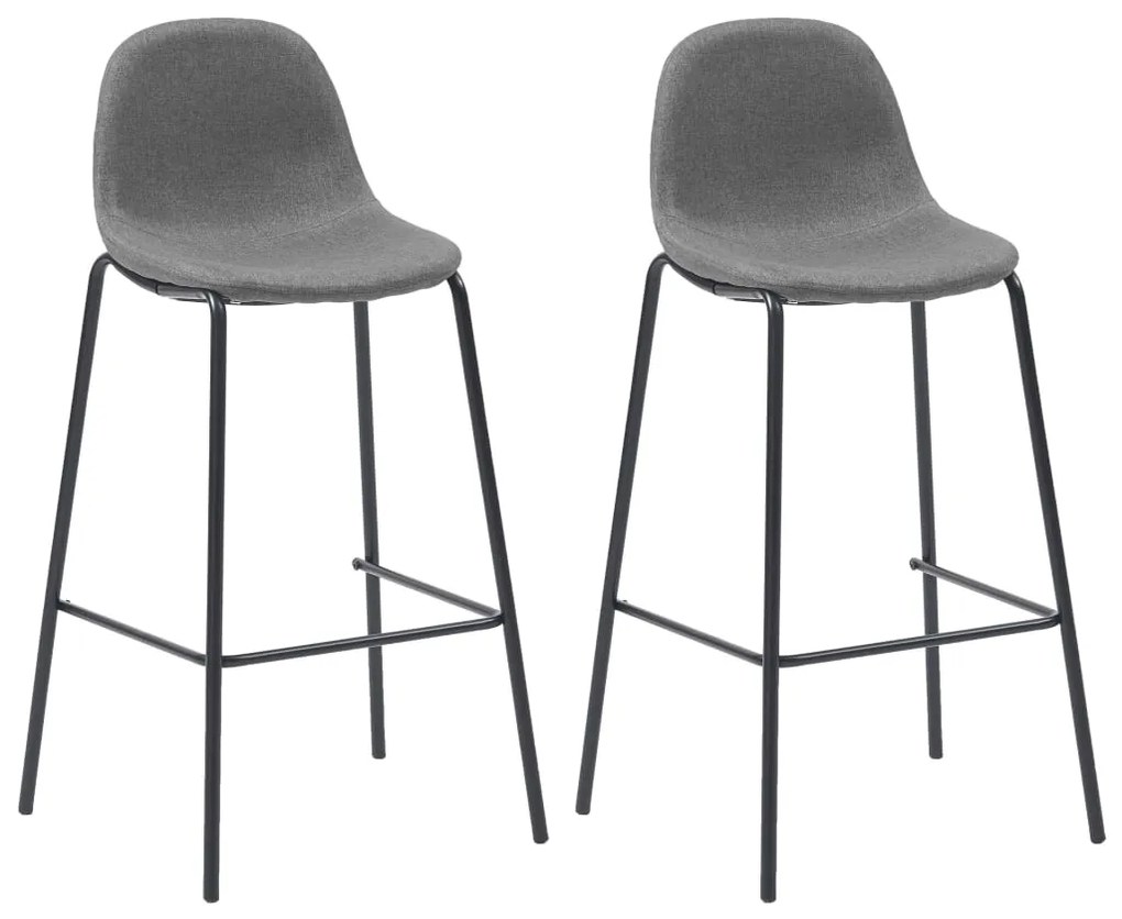 vidaXL Cadeiras de bar 2 pcs tecido cinzento-acastanhado