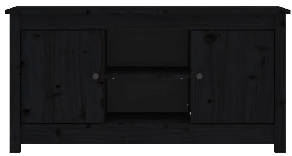 Móvel de TV 103x36,5x52 cm madeira de pinho maciça preto