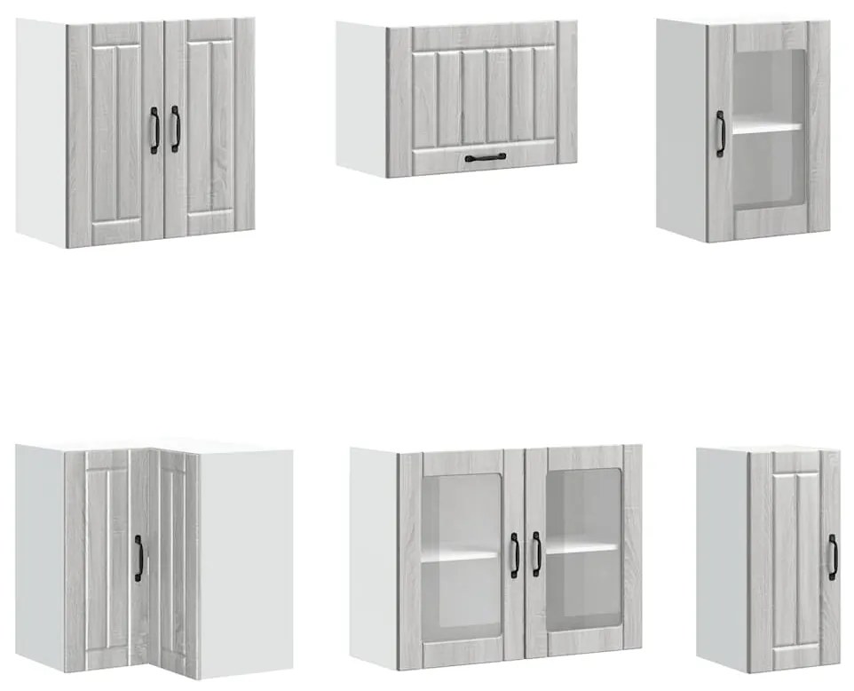 11 peças armário de cozinha conjunto Lucca cinza sonoma