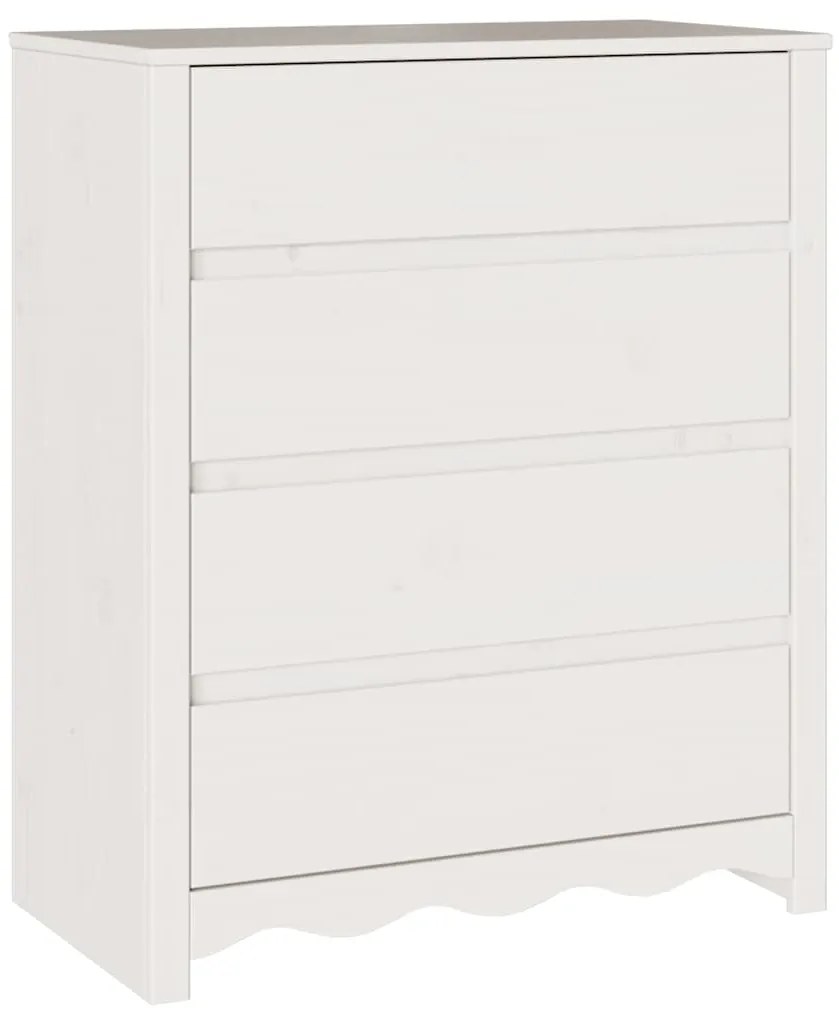 Cômoda vidaXL "DRAMMEN" Branca 76,5x40x91 cm Madeira Sólida de Pinho
