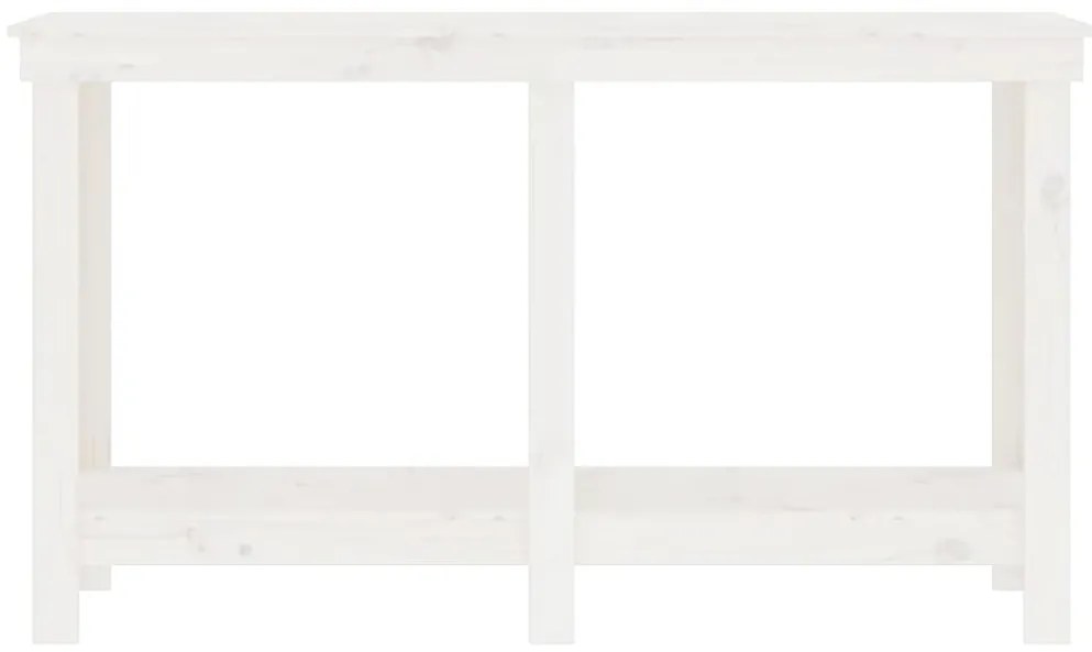 Banco de trabalho 140x50x80 cm pinho maciço branco