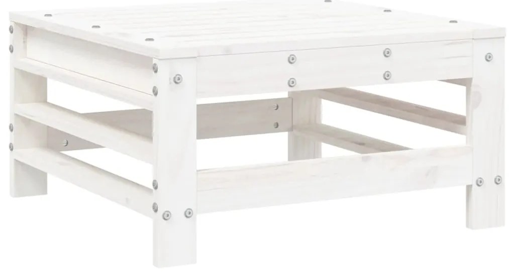 9 pcs conjunto lounge de jardim pinho maciço branco