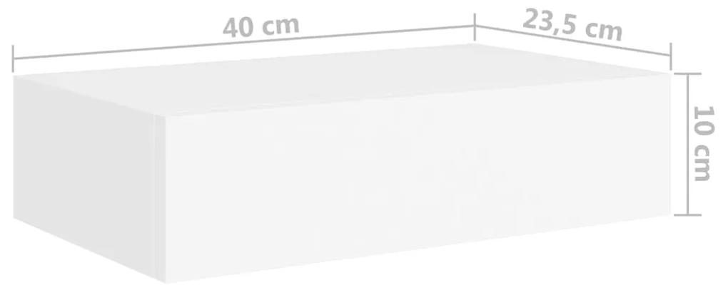 Prateleira de parede com gaveta MDF 40x23,5x10 cm branco