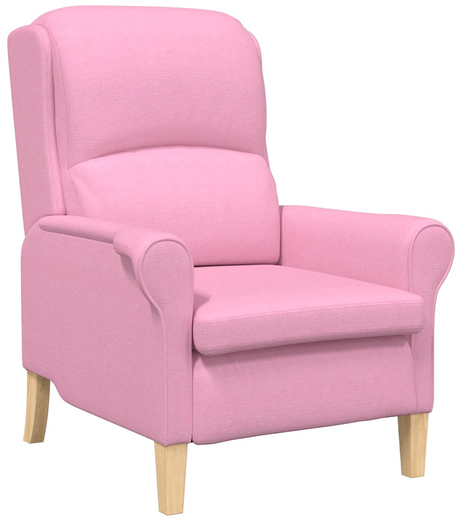 Poltrona Moderna Rosa Tecido de poliéster, Madeira Médio