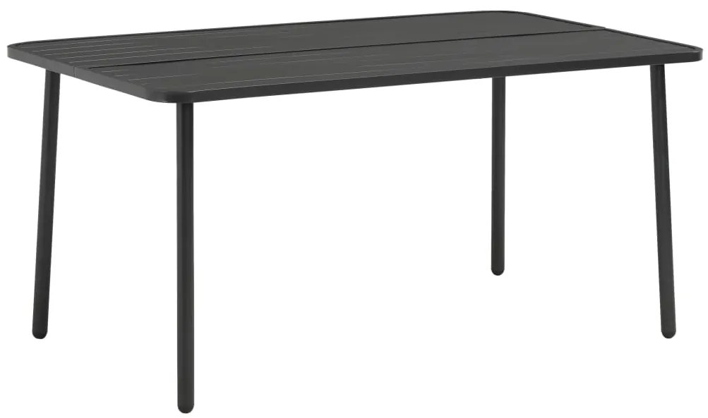 vidaXL Mesa de jardim 150x90x72 cm aço cinzento escuro