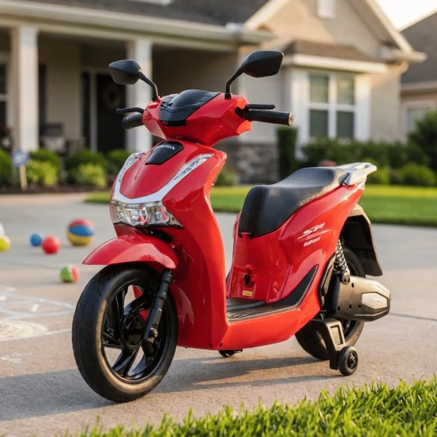 Mota eletrica bateria 12V para Crianças Scooter HONDA SH125I Vermelha