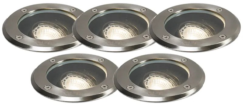 Conjunto de 5 projetores de exterior em aço inoxidável IP65 - Delux