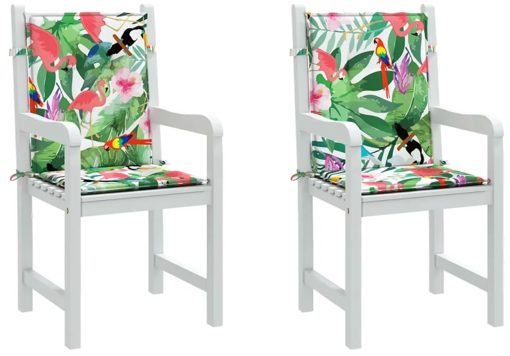 Almofadões para cadeira de encosto baixo 2 pcs tecido multicor