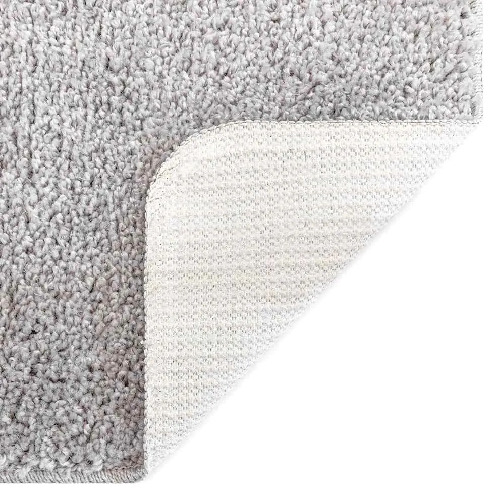 Tapete Shaggy com Base de Látex Cinza 120x120 cm