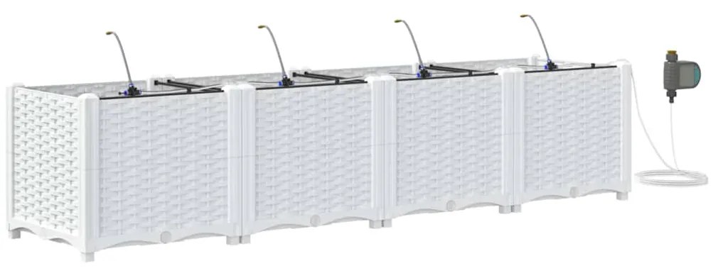 Jardineiras de Jardim 1 pc Branco 160 x 40 x 37.5 cm Plástico