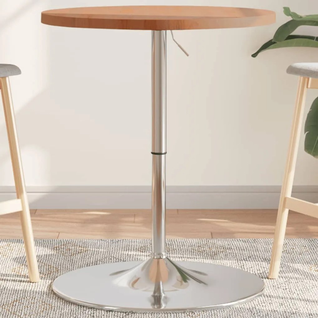 vidaXL Mesa de bar Ø60x90,5 cm madeira de faia maciça