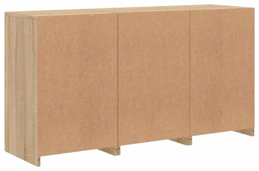 Aparador com luzes LED 123x37x67 cm carvalho sonoma