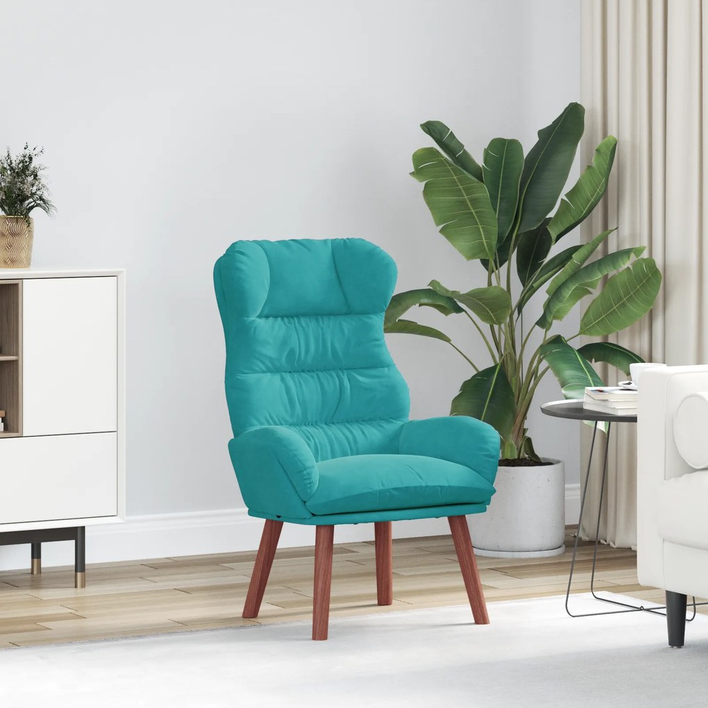 vidaXL Cadeira Relaxante Veludo Turquesa