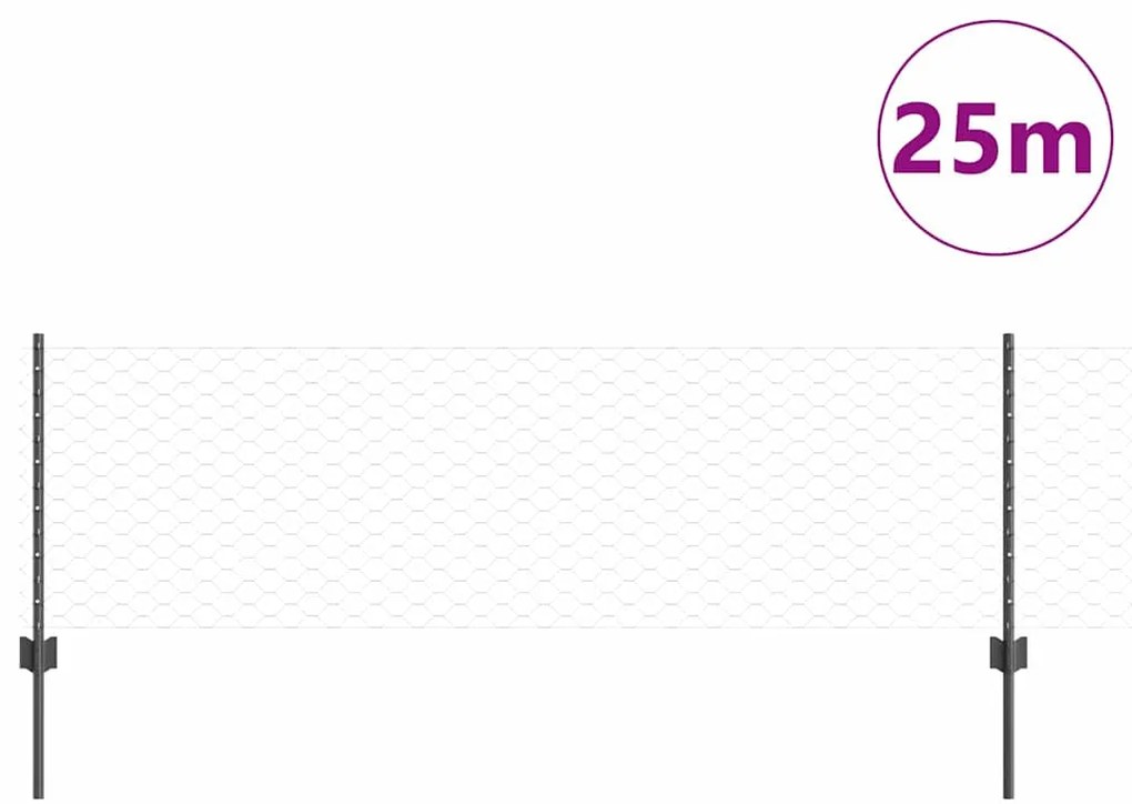 Postes de Cerca vidaXL 11 pcs U-Channel Cinza 60 cm Aço