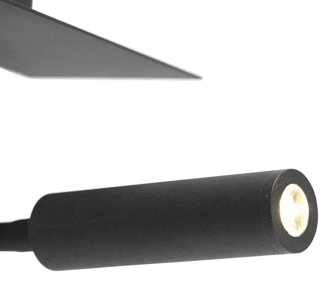 LED Candeeiro de parede moderno USB preto com braço flexível - Duppio Moderno