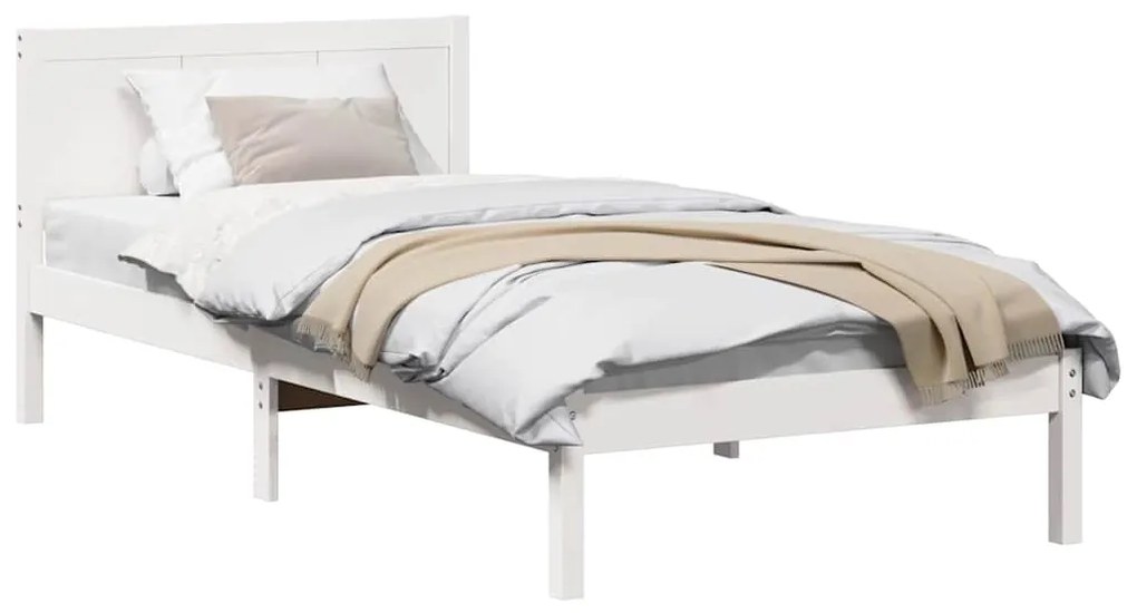 Estrutura de Cama Branca de Madeira Branca Madeira 100 x 200 cm