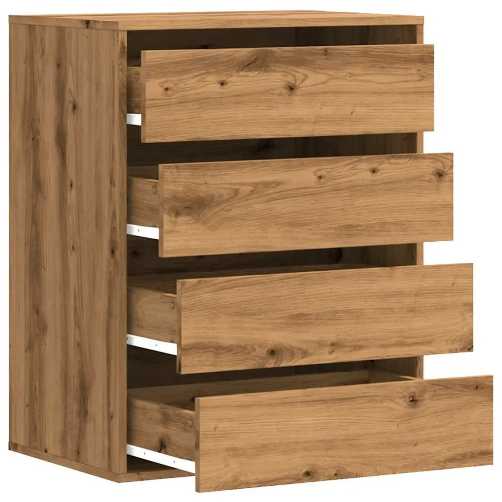 Cómoda com 4 Gavetas - 60x41x76 cm - derivados de madeira - carvalho a