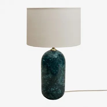 Candeeiro De Mesa Em Pedra Natural Yalvira Glendas Brancas De Ø30 Cm - ↑20 Cm & Mármore Verde Udaipur - Sklum