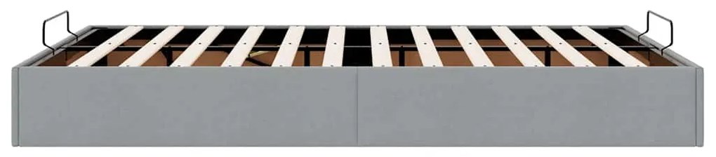 Estrutura de cama otomana sem colchão 140x190 cm cinzento claro