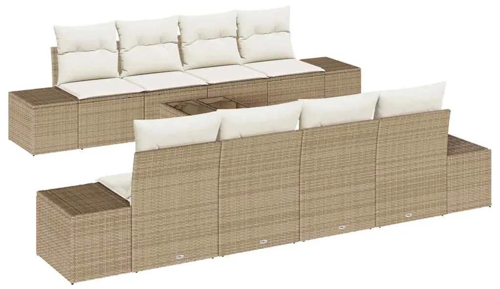 Sofá de Jardim Modular de 7 Peças com Almofadas em Rattan Sintético Be