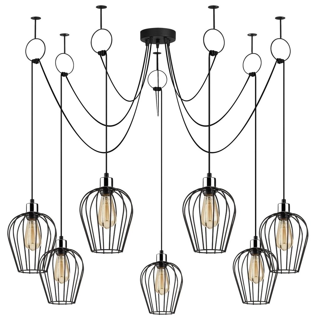 Chandelier Tel – Preto – Diâmetro 160 cm, Altura 130 cm