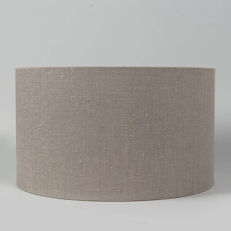 Abajur de algodão Taupe com interior branco 35/35/20 Moderno