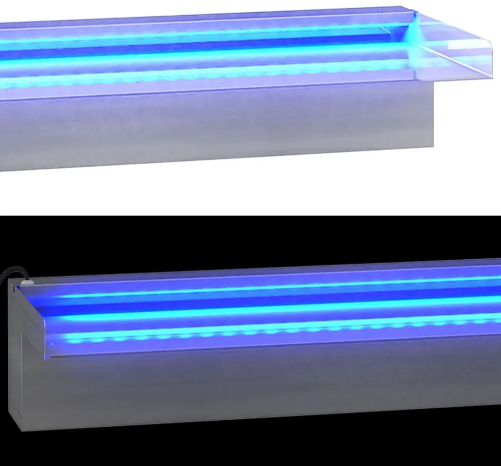 Cascata com LEDs RGB 60 cm aço inoxidável