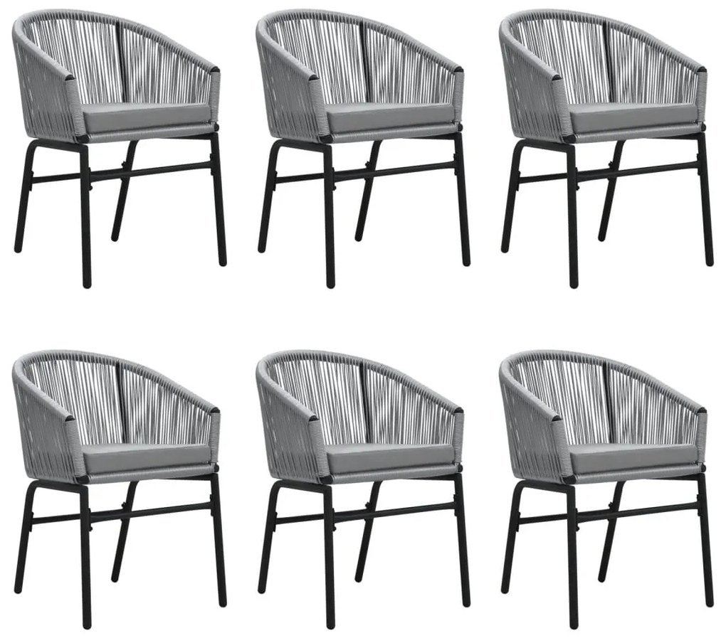 7 pcs conjunto de jantar para jardim cinzento