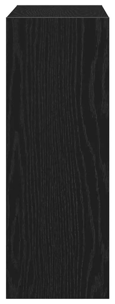 Armário para Sapatos Preto Carvalho 60x21x57 cm Madeira de Engenharia