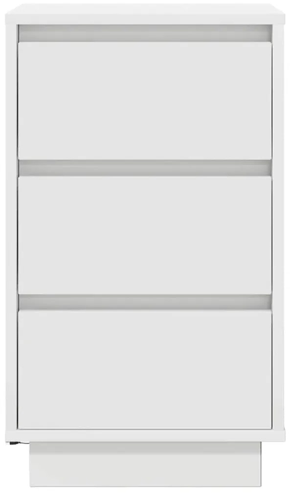 Mesa de cabeceira com luzes LED 38x34x65 cm branco