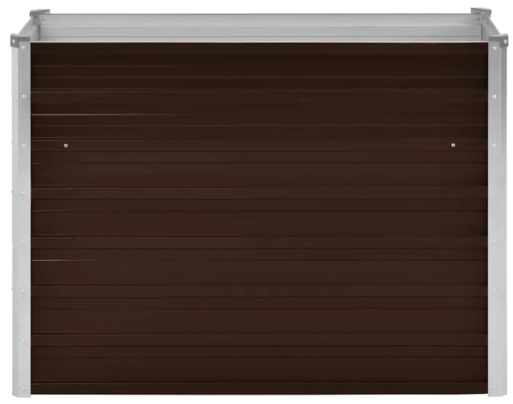 Canteiro elevado de jardim aço galvanizado 100x40x77cm castanho