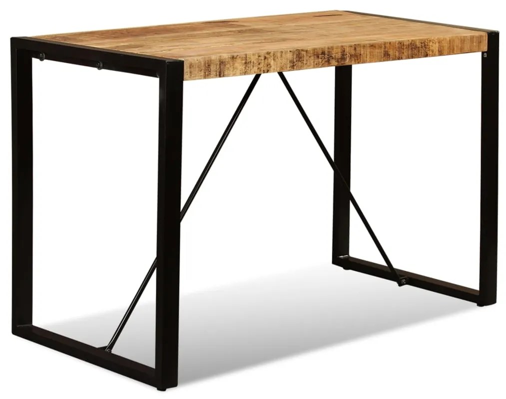 Mesa de jantar madeira de mangueira maciça áspera 120 cm