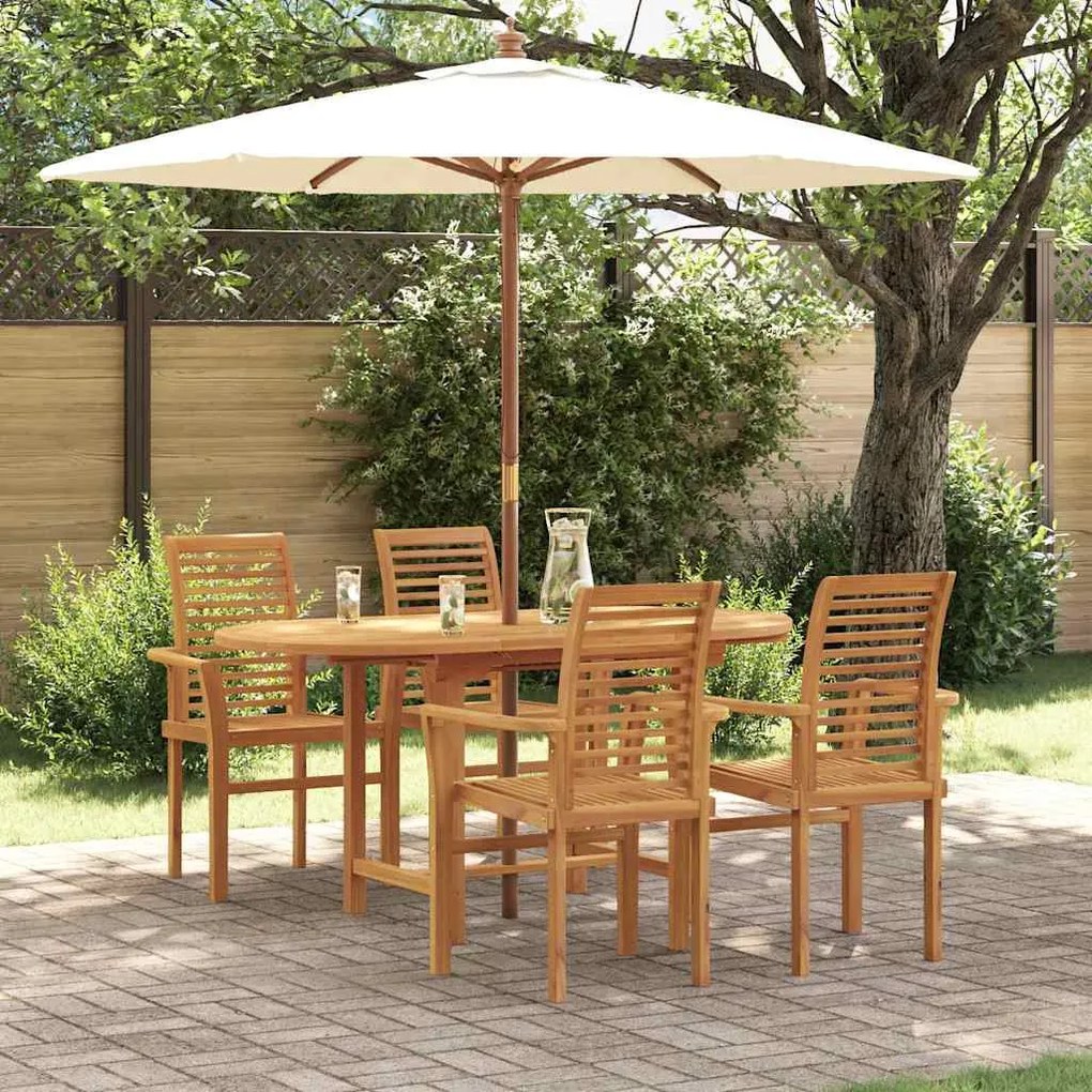vidaXL Conjunto de Jantar para Jardim 5 pcs Castanho