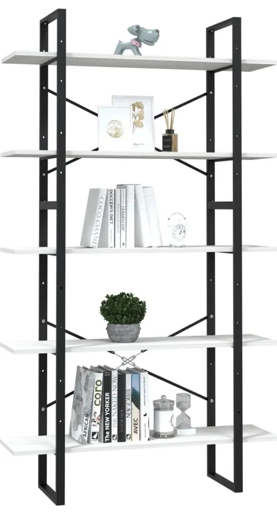 Estante c/ 5 prateleiras 100x30x175cm madeira de pinho branco